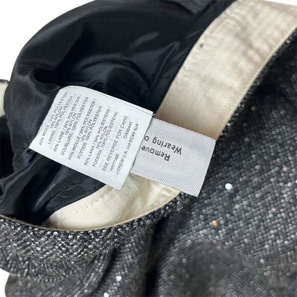 J.Crew Festive wool grey high waisted straight pants with sequin sparkles glam - Picture 7 of 7